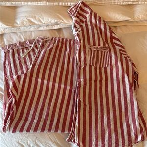 Stars Above Red and White Striped Pajama Set